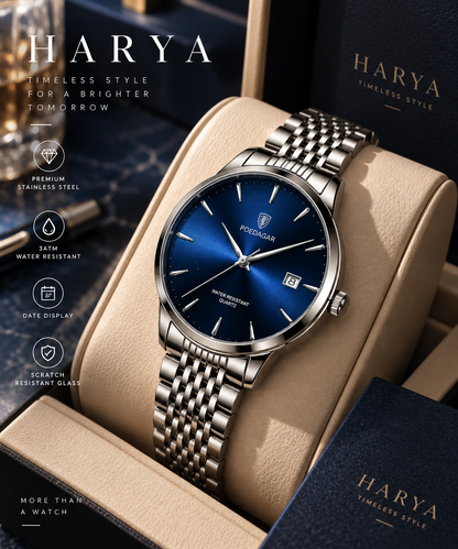 HARYA Poedagar Watch - Silver Blue