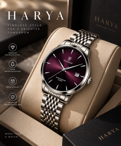 HARYA Poedagar Watch - Silver Purple